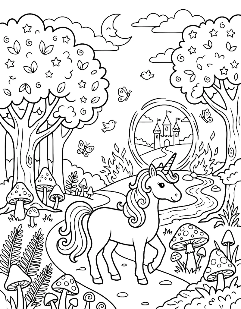 Einhorn im Zauberwald, einfach